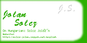 jolan solcz business card